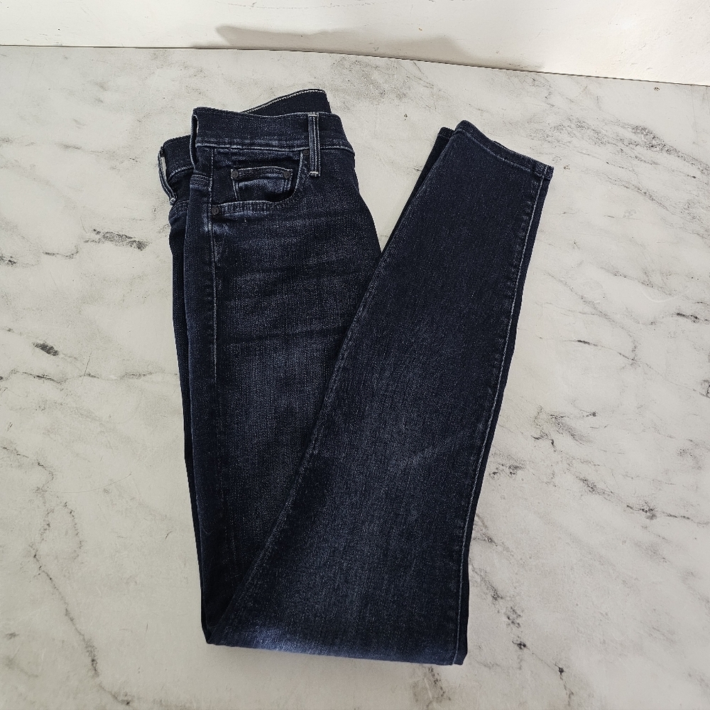 MOTHER The Swooner Ankle High Rise Dark Blue Skinny Jeans 27 Preowned - Picture 4 of 11